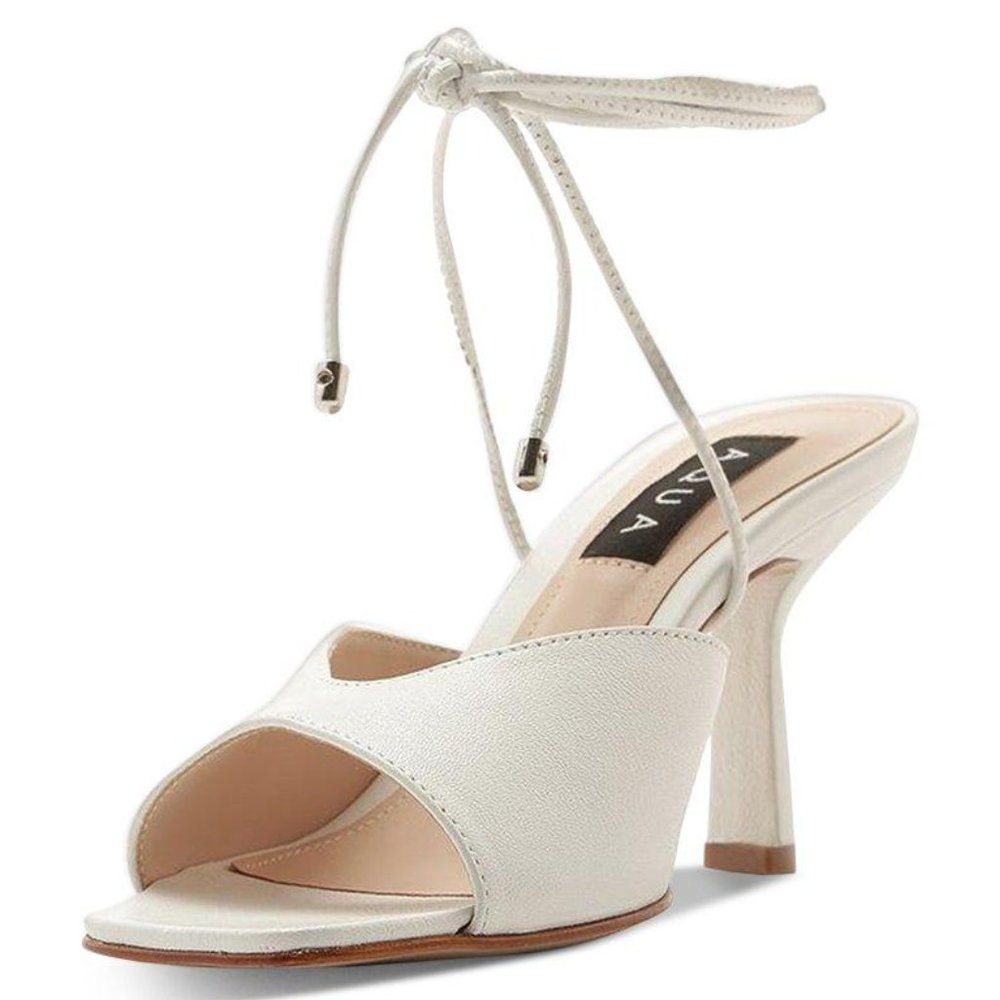 Aqua Lunay Kid Skin Leather Strappy Sandals